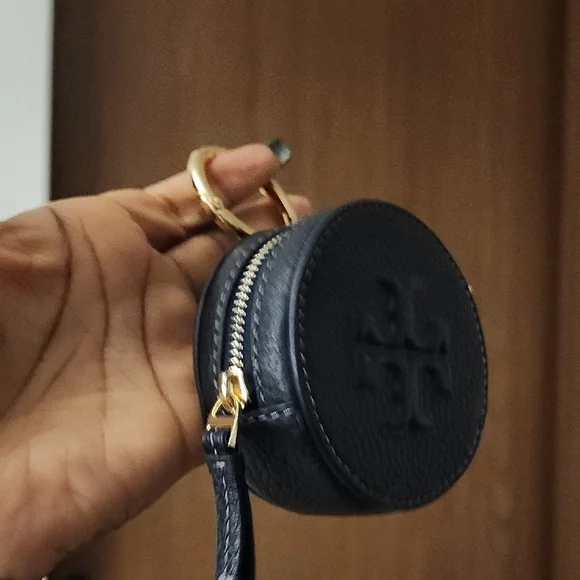 Tory Burch Black Leather Thea Coin Pouch